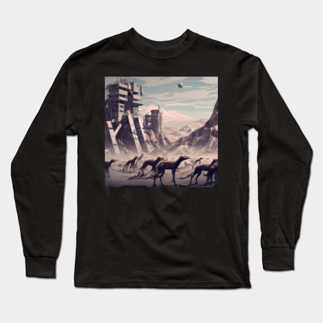 alien city Long Sleeve T-Shirt by ElectricPeacock